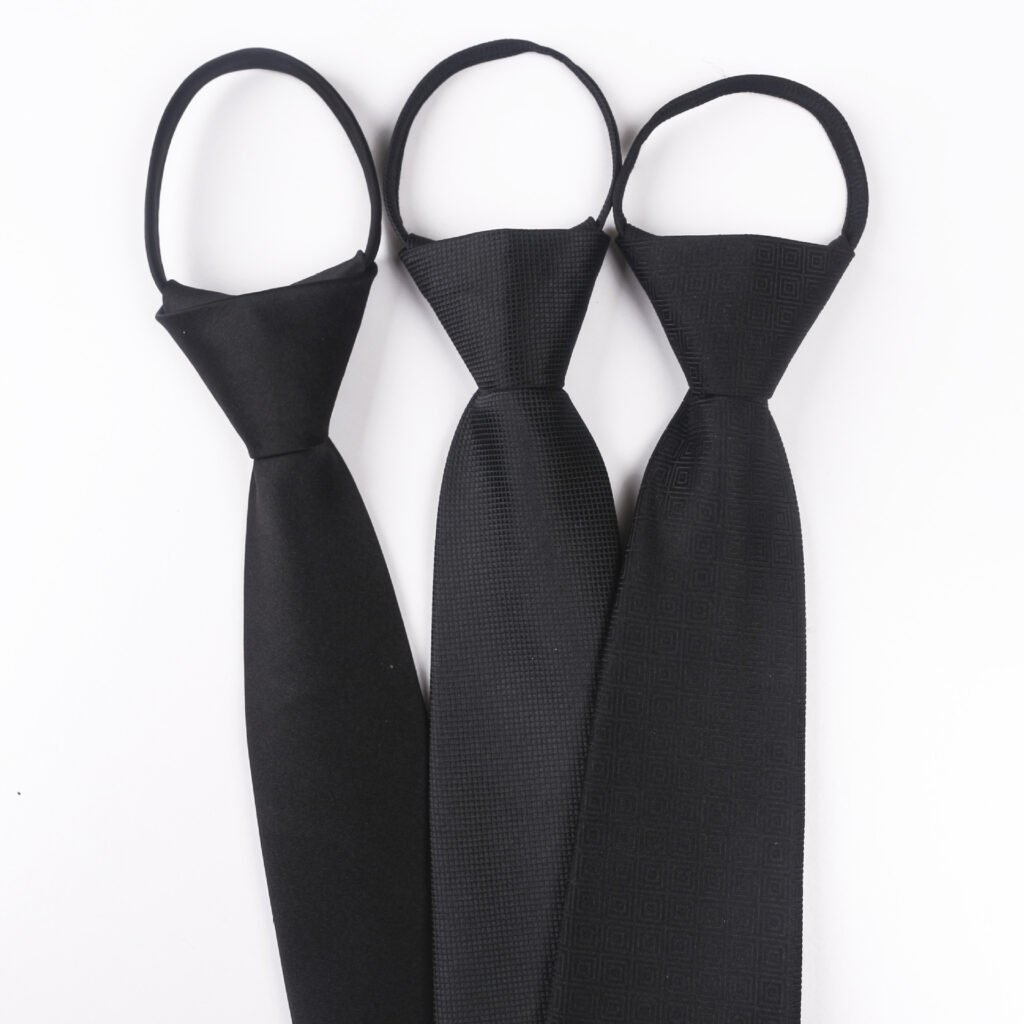 Zipper Tie Upgraded Lazy Tie Black Simple Executive Pre-Tie Professional Business Tie Men