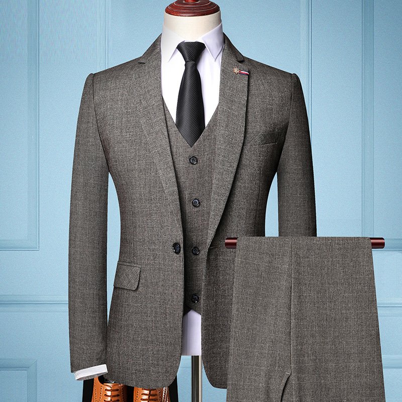 Men's three piece suit slim fit mini suit business professional formal suit groom's wedding dress